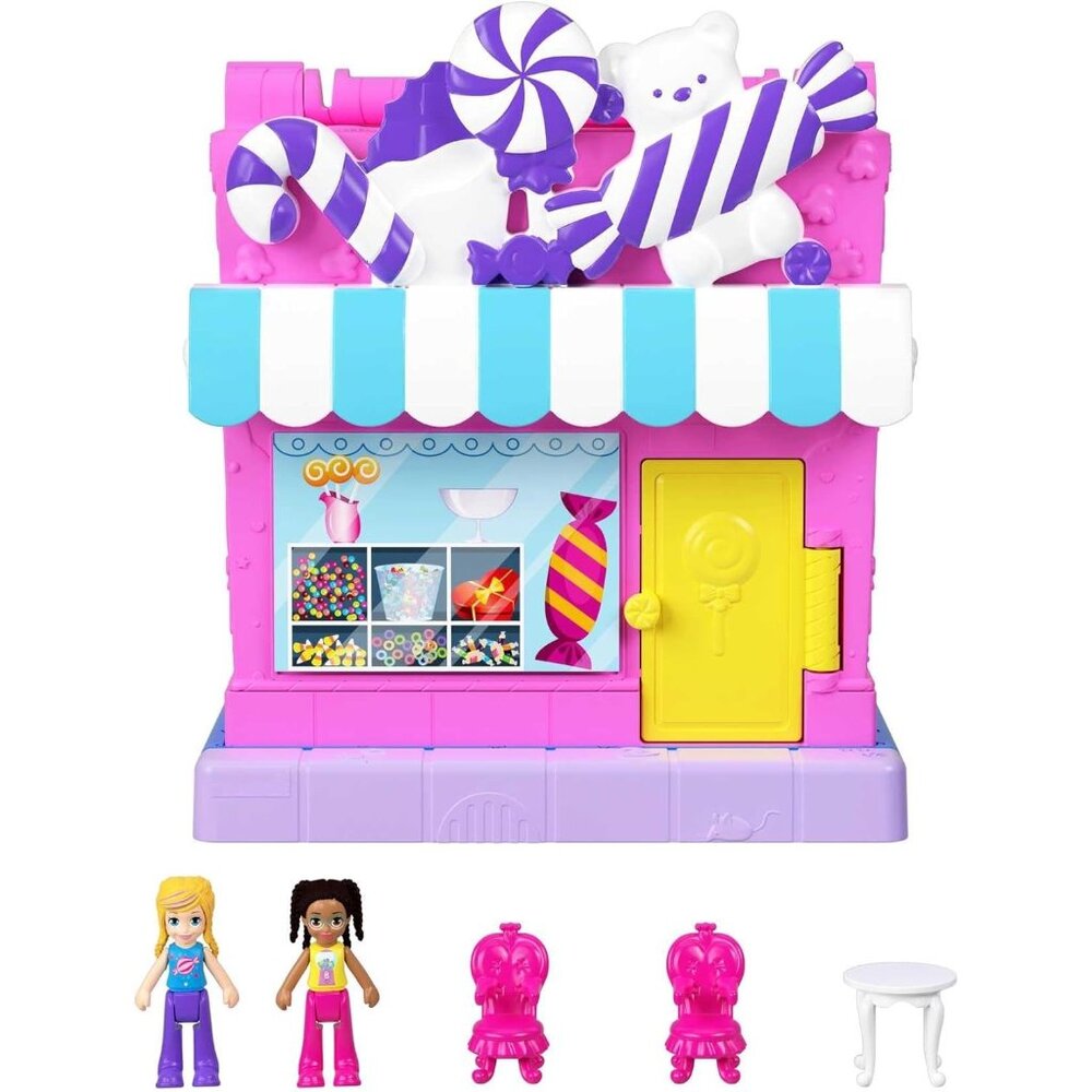 Polly Pocket Pollyville Sweet Store Dolls and Playset, Mini Toys